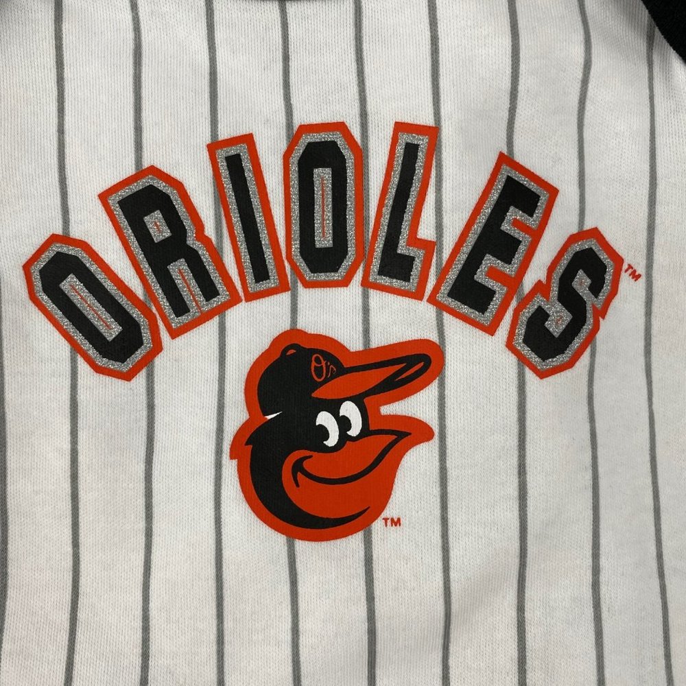 Baltimore Orioles White Orange Black Infant Baby Girl Bodysuits 0-3M 3-6M 18M - Picture 4 of 15
